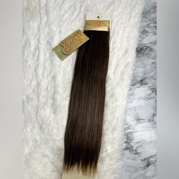 Ultra Silky 100% Human hair extensions 18 In long Black with copper highlights - Picture 5 of 6
